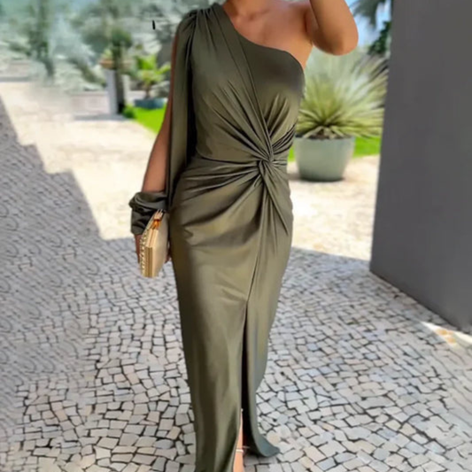 Virelle Sculpted One-Shoulder Dress